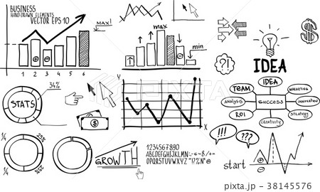 Business finance elements. Hand-drawn 38145576