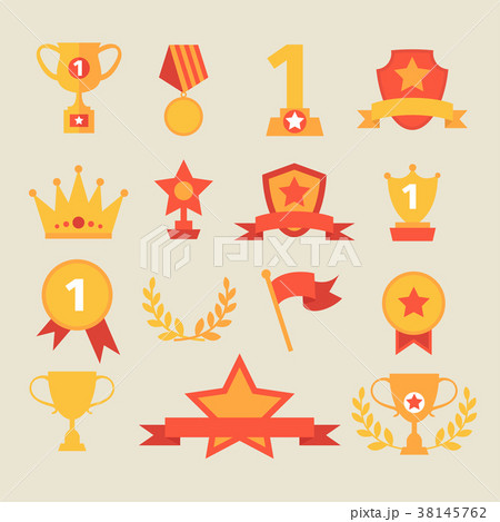 Trophy and awards icons set. vector illustration Trophy and awards icons set. vector illustration 38145762