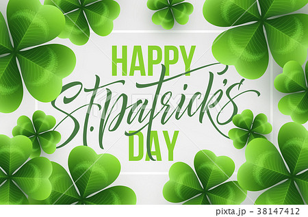 Happy Saint Patricks Day greeting lettering on 38147412