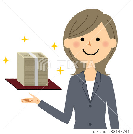 スーツの女性　大金 38147741