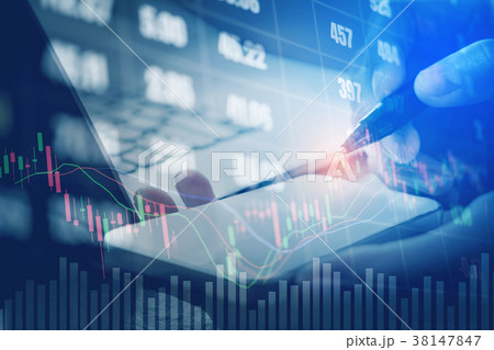 Businessman writing the trading graph stock market Businessman writing the trading graph stock market 38147847