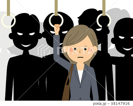 スーツの女性　通勤電車 痴漢 38147916