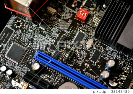 Electronic microcircuits close-up. 38148489