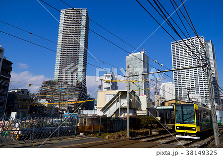 東京再開発 南池袋 都電荒川線と環状5号の1号線地下トンネル工事 18 01 Cの写真素材