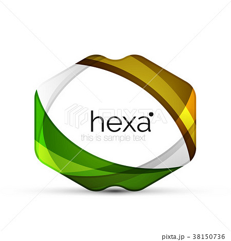 Clean professional hexagon shape business emblem 38150736