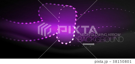 Neon techno arrow, digital abstract background 38150801