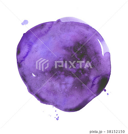 Round watercolor stain. Ultra violet, purple color Round watercolor stain. Ultra violet, purple color 38152150