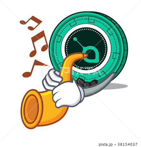With trumpet SiaCoin mascot cartoon style 38154037