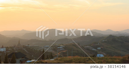 Beautiful sunrise and phasornkaew temple Beautiful sunrise and phasornkaew temple 38154146