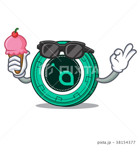 With ice cream SiaCoin character cartoon style 38154377