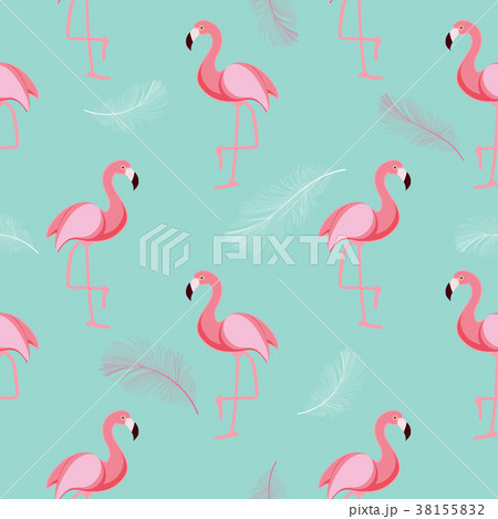 Cute Retro Seamless Flamingo Pattern Background Cute Retro Seamless Flamingo Pattern Background 38155832