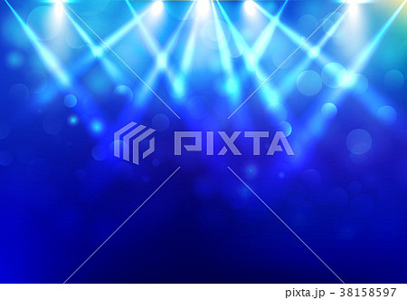 Spotlights lighting disco party stage with blured 38158597