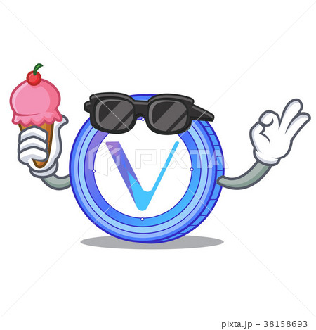 With ice cream VeChain coin character cartoon 38158693