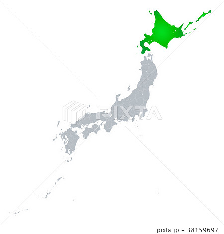 北海道地図 日本列島のイラスト素材 38159697 Pixta