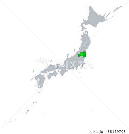 福島県地図 日本列島のイラスト素材