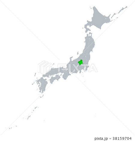 群馬県地図 日本列島のイラスト素材