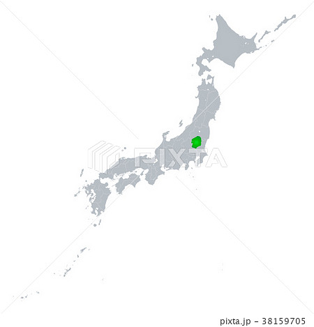 栃木県地図 日本列島のイラスト素材