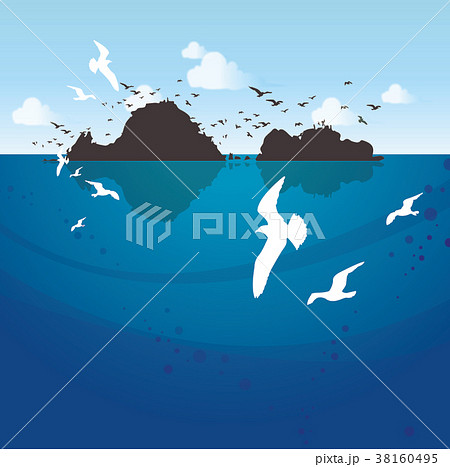 海 島 カモメのイラスト素材 海 島 カモメのイラスト素材