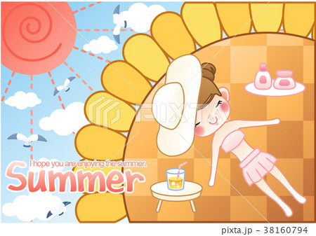イラスト 夏 女性 38160794