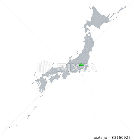 埼玉県地図 日本列島のイラスト素材