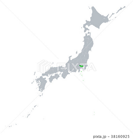 東京都地図 日本列島のイラスト素材
