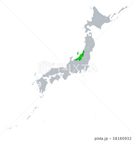 新潟県地図 日本列島のイラスト素材