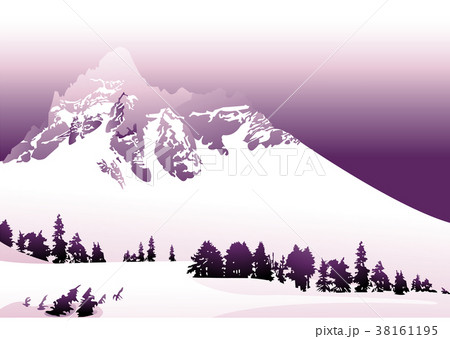 風景 山 雪景色のイラスト素材 38161195 Pixta