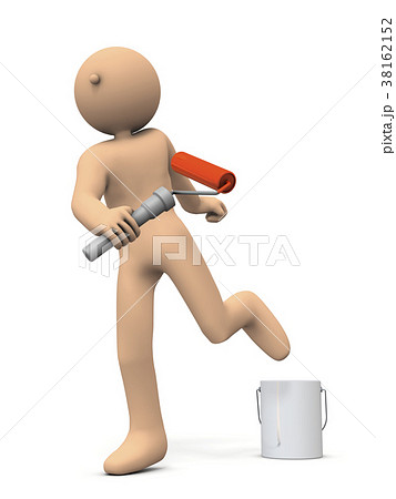 ペンキでなぐり書きするキャラクター 38162152