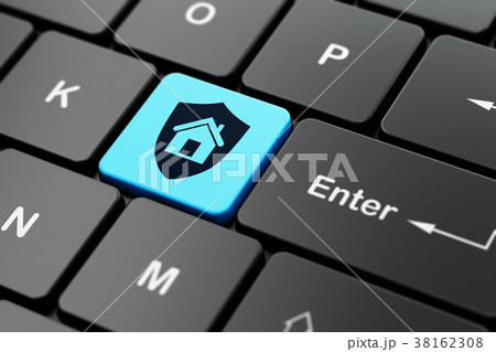 Finance concept: Shield on computer keyboard Finance concept: Shield on computer keyboard 38162308