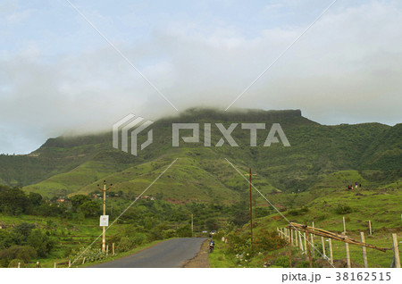 View of Purandar Fort in rainy season, Pune View of Purandar Fort in rainy season, Pune 38162515