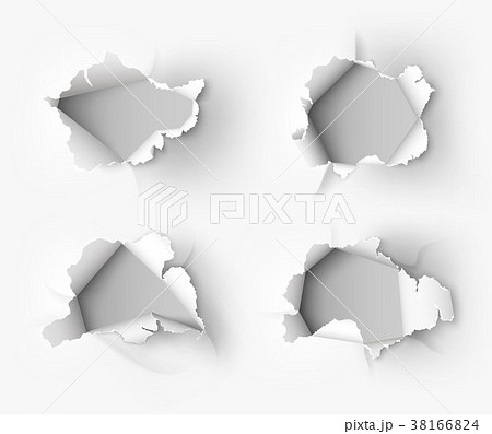 Hole torn in ripped paper 38166824