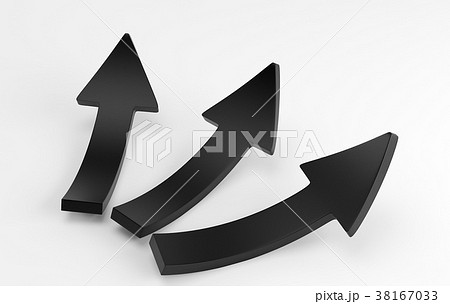 Three black arrows laying down on white background Three black arrows laying down on white background 38167033