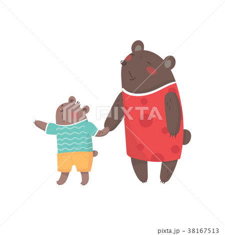 Family portrait of bears with mother and her 38167513