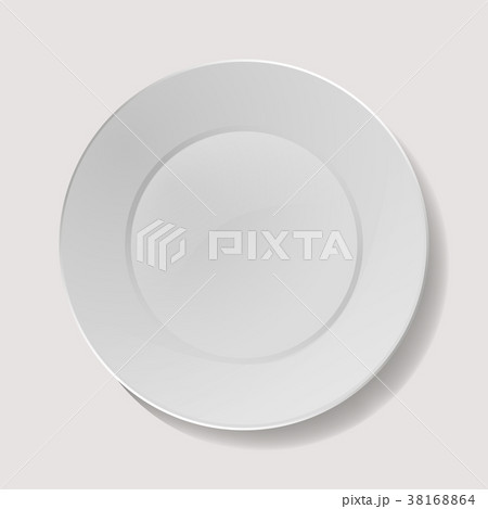 Realistic Plate Vector. Closeup Porcelain Mock Upのイラスト素材 [38168864] - PIXTA
