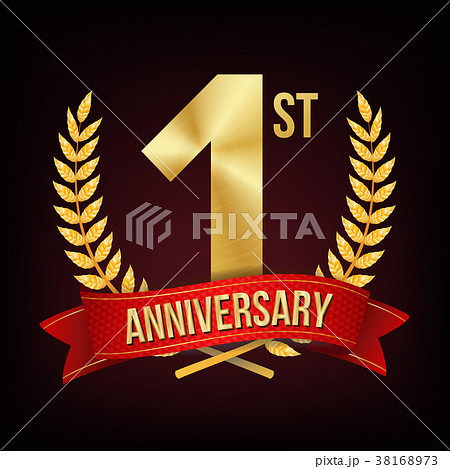 1 Year Anniversary Vector One First Celebrationのイラスト素材 38168973 Pixta