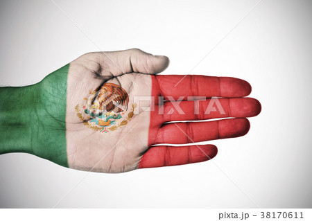 hand patterned with the flag of Mexico 38170611