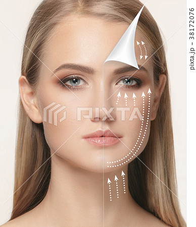 The young female face. Antiaging and thread The young female face. Antiaging and thread 38172076