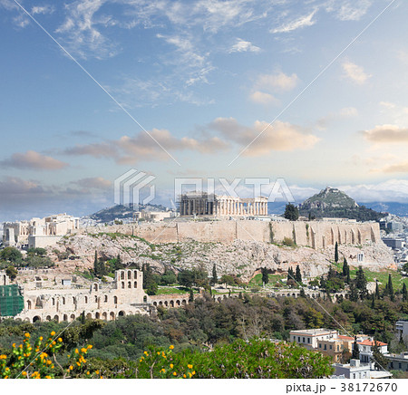 Famous skyline of Athens, Greece 38172670