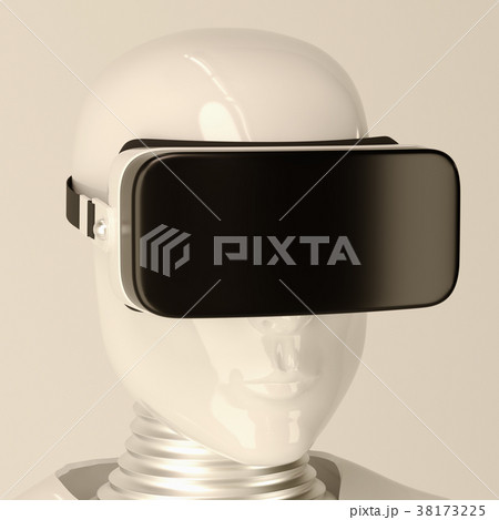 Robot in virtual reality glasses Robot in virtual reality glasses 38173225