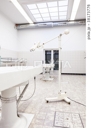 Autopsy tables in morgue 38173776