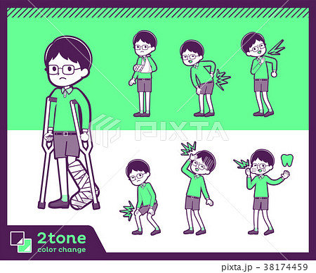2tone type Green clothing glasses boy_set 08 38174459