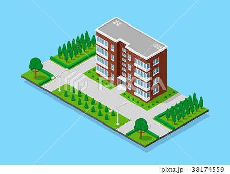 Isometric appartment house 38174559