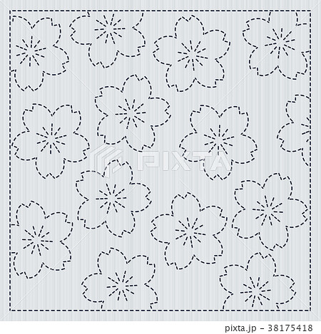 Japanese sashiko frame for handiwork Sakura flower Japanese sashiko frame for handiwork Sakura flower 38175418