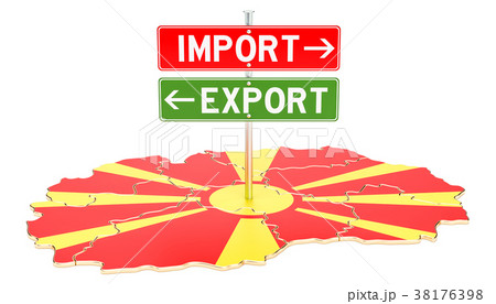 Import and export in Macedonia concept 38176398