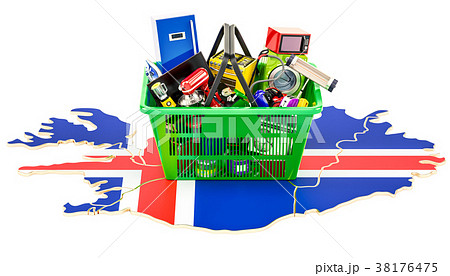 Map of Iceland with shopping basket Map of Iceland with shopping basket 38176475
