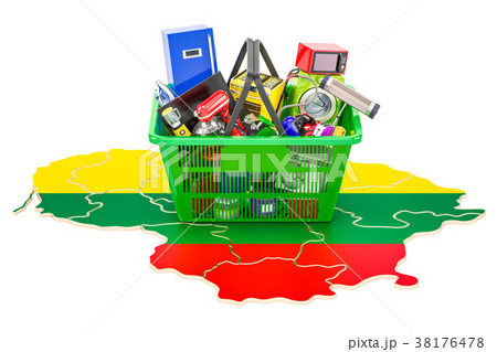 Map of Lithuanian with shopping basket Map of Lithuanian with shopping basket 38176478