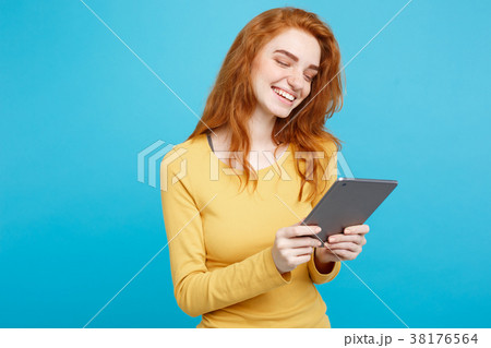 People and Technology Concept - Close up Portrait People and Technology Concept - Close up Portrait 38176564