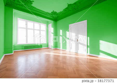 Green room   parquet floor classic old building  38177371