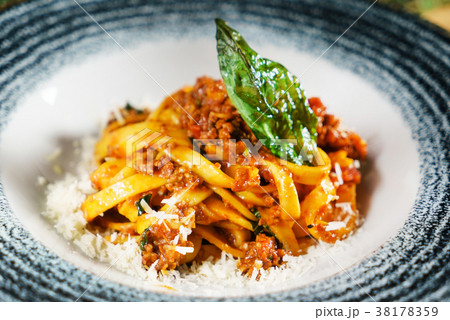Pasta Fettuccine Bolognese with tomato sauce Pasta Fettuccine Bolognese with tomato sauce 38178359