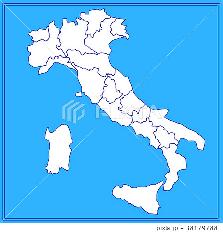 Map of Italy with blue background. Illustration. 38179788